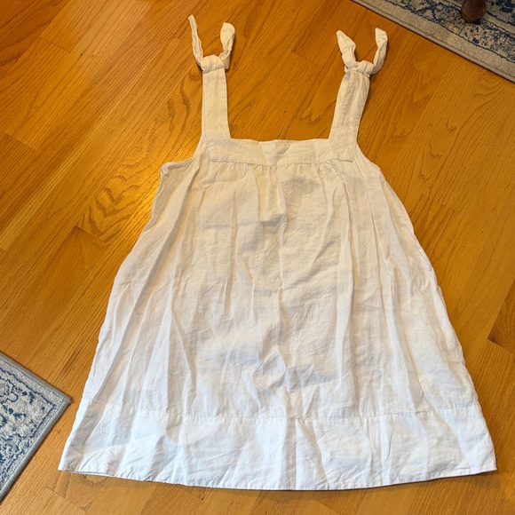LAKE Other - LAKE Pajamas White Linen Coco Cover-Up Dress Knot Tie Shoulders XXL